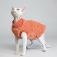 Cargar la imagen en la vista de la galería, Sweat polaire pour chat Sphinx orange en peluche douce, parfait pour garder votre chat au chaud.