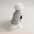 Cargar la imagen en la vista de la galería, Sweat-shirt chien coton gris à manches courtes porté par un petit chien blanc