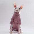 Load image into Gallery viewer, T-shirt pour chat sphynx rose avec col roulé, design confortable et tendance pour animaux