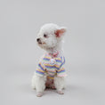 Carica l'immagine nel visualizzatore della galleria, T-shirt pour petit chien Oscar et Plume avec rayures multicolores et col rond