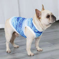Carica l'immagine nel visualizzatore della galleria, Chien avec t-shirt respirant pour chien bleu avec motifs marbrés d'Oscar et Plume