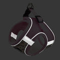 Charger l'image dans la visionneuse de la galerie, Ensemble harnais et laisse pour chien de couleur bordeaux avec bandes réfléchissantes de la marque Oscar et Plume