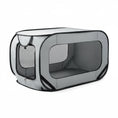 Load image into Gallery viewer, Tente pliable transportable chien chat grise avec fenêtres en maille pour une bonne aération