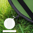 Load image into Gallery viewer, Détail d'une tente pliable transportable chien chat verte fixée au sol sur de l'herbe