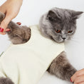 Carica l'immagine nel visualizzatore della galleria, Chat gris portant un t-shirt post opération chat beige pour protection après chirurgie