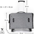 Load image into Gallery viewer, Valise roulettes pour chien noir et blanc à carreaux avec poignée télescopique réglable Oscar et Plume