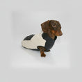 Cargar la imagen en la vista de la galería, Veste polaire pour teckel noire et blanche, idéale pour garder votre chien au chaud en hiver