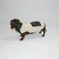 Cargar la imagen en la vista de la galería, Veste polaire pour teckel en beige et noir, avec poches pour un look élégant et confortable