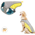 Load image into Gallery viewer, Vêtement rafraîchissant chien gris et jaune anti UV pour garder le chien au frais par Oscar et Plume