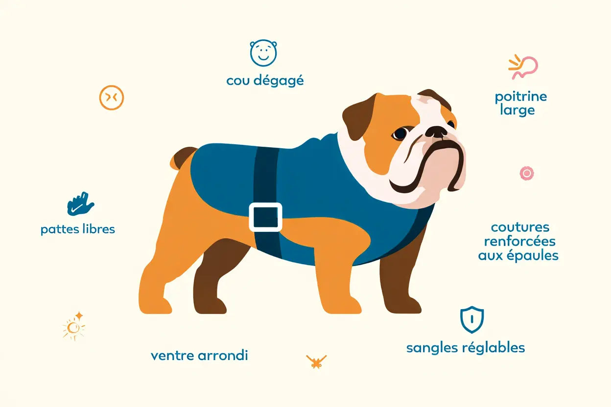 Vêtement pour bouledogue anglais : manteau chaud pour l'hiver