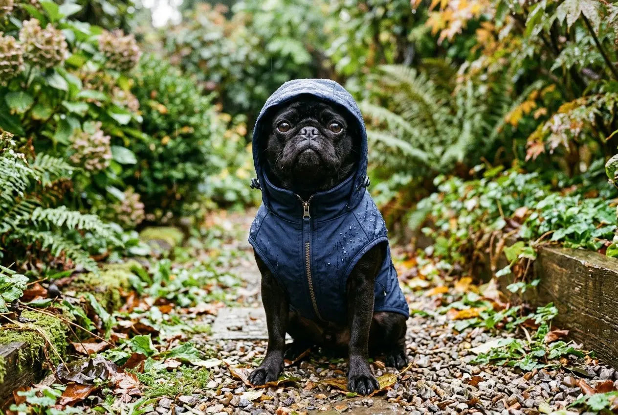 Vêtement chien carlin : manteaux et imperméables adaptés