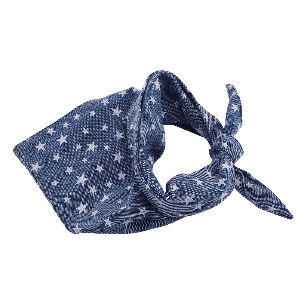 Bandana bleu coton pour chien