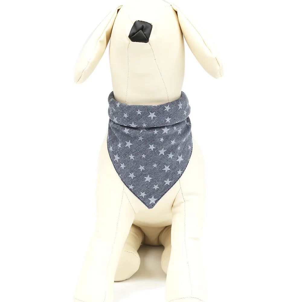 Bandana bleu coton pour chien