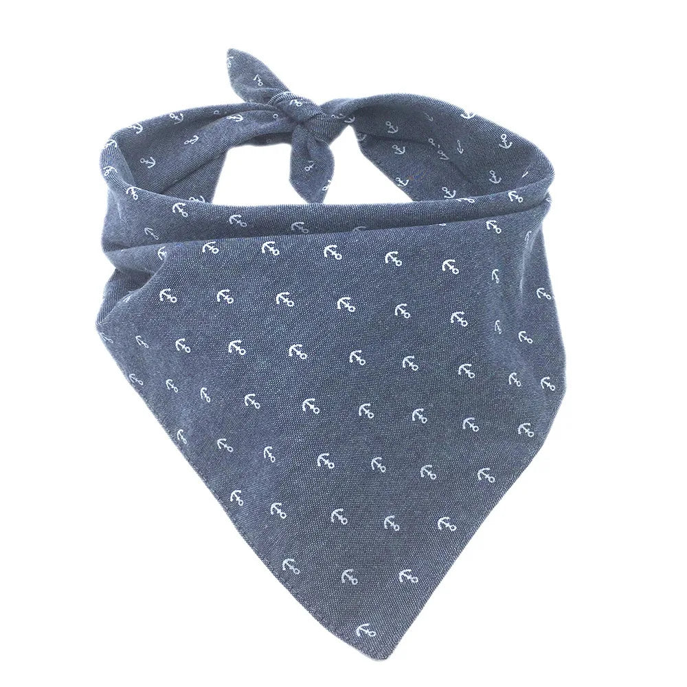 Bandana bleu coton pour chien