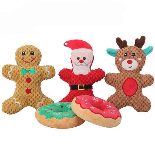 Jouets de Noël en peluche pour animaux de compagnie Oscar et Plume Donut Vert