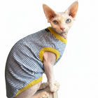 T Shirt Rayé  Pour Chat  En Coton Doux Sans Manches