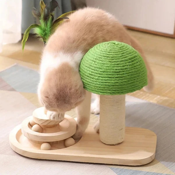 Ensemble jouet bois et sisal pour chat