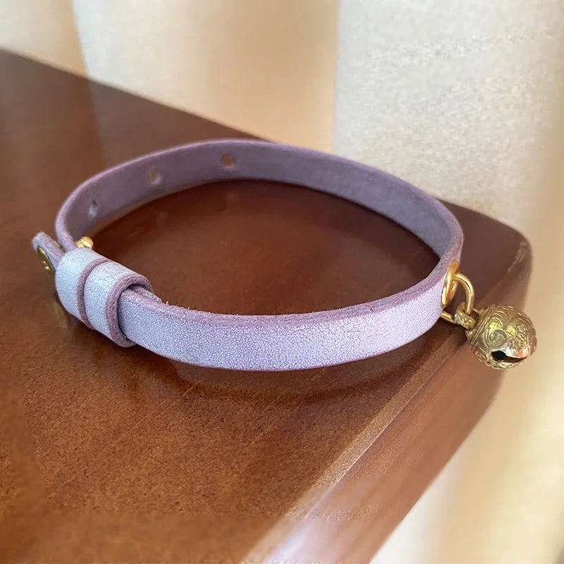 Collier à Clochette En Cuir  Pour Chat