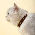 Charger l'image dans la visionneuse de la galerie, Collier en cuir durable avec rivet pour chat Oscar et Plume
