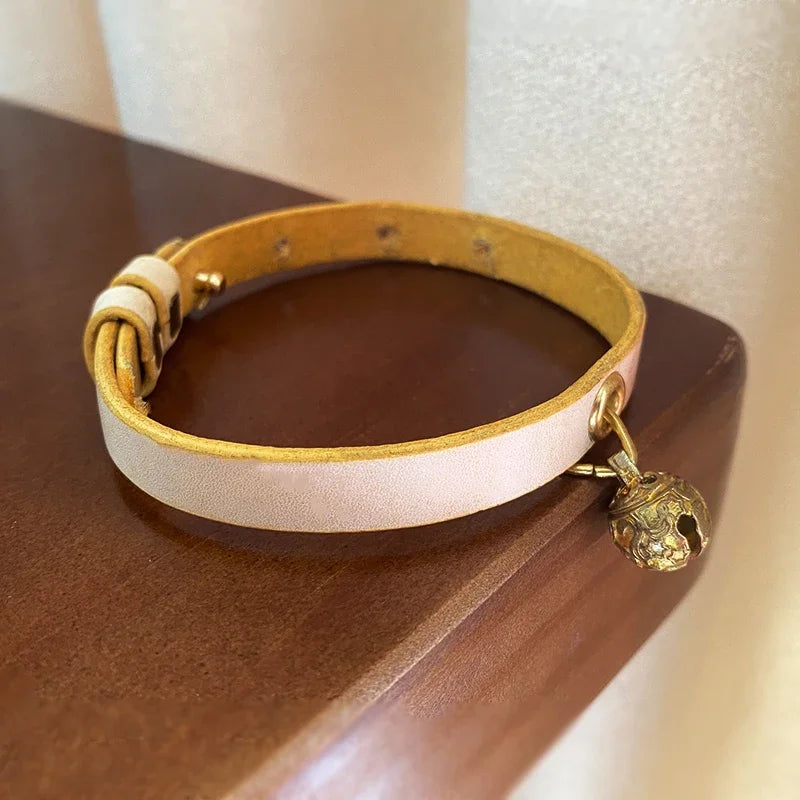 Collier à Clochette En Cuir  Pour Chat