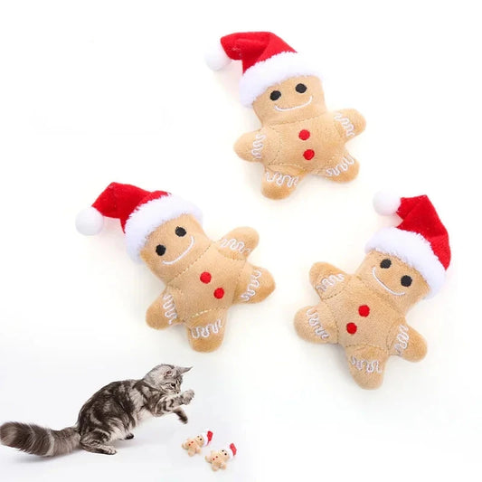 Jouet de Noël en forme de bonhomme en pain d'épice pour chat Oscar et Plume Default Title