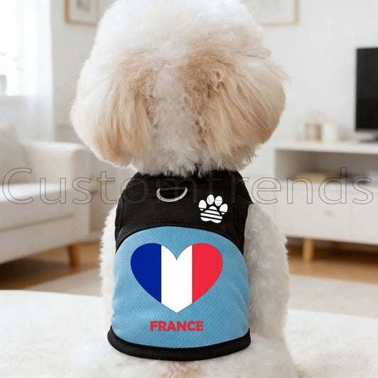 Maillot Avec Drapeau Français Pour Chiens  Avec Anneau