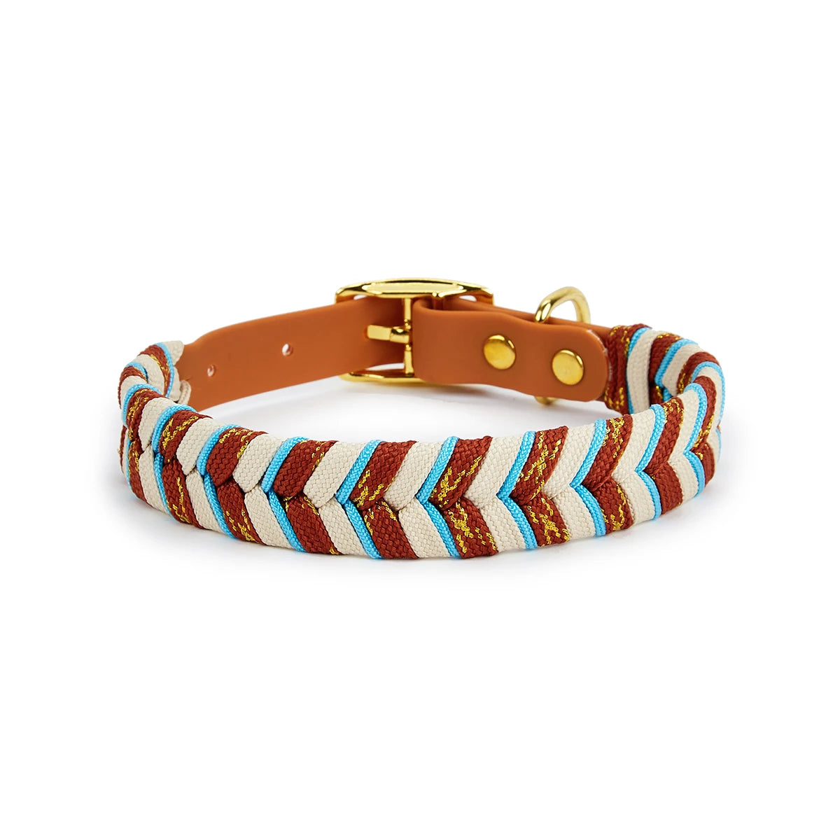 Collier tressé pour chien Oscar et Plume Marron / S (20-30cm)