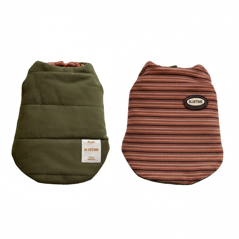 Gilet Rayé Réversible Pour Chien Teckel