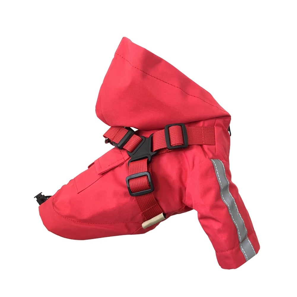 Imperméable pour chien avec capuche et anneau de laisse Oscar et Plume Rouge / XS