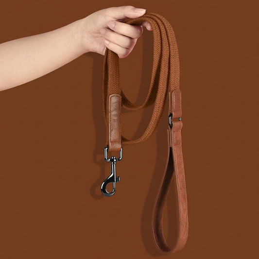 Laisse Pour Chien En Nylon Durable 1,5 M Avec Poignée En Cuir Robuste