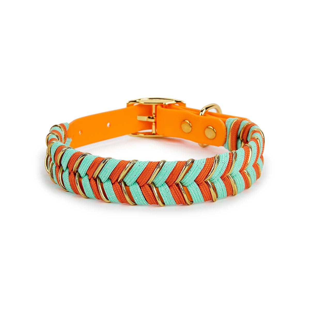 Collier tressé pour chien Oscar et Plume Orange / S (20-30cm)