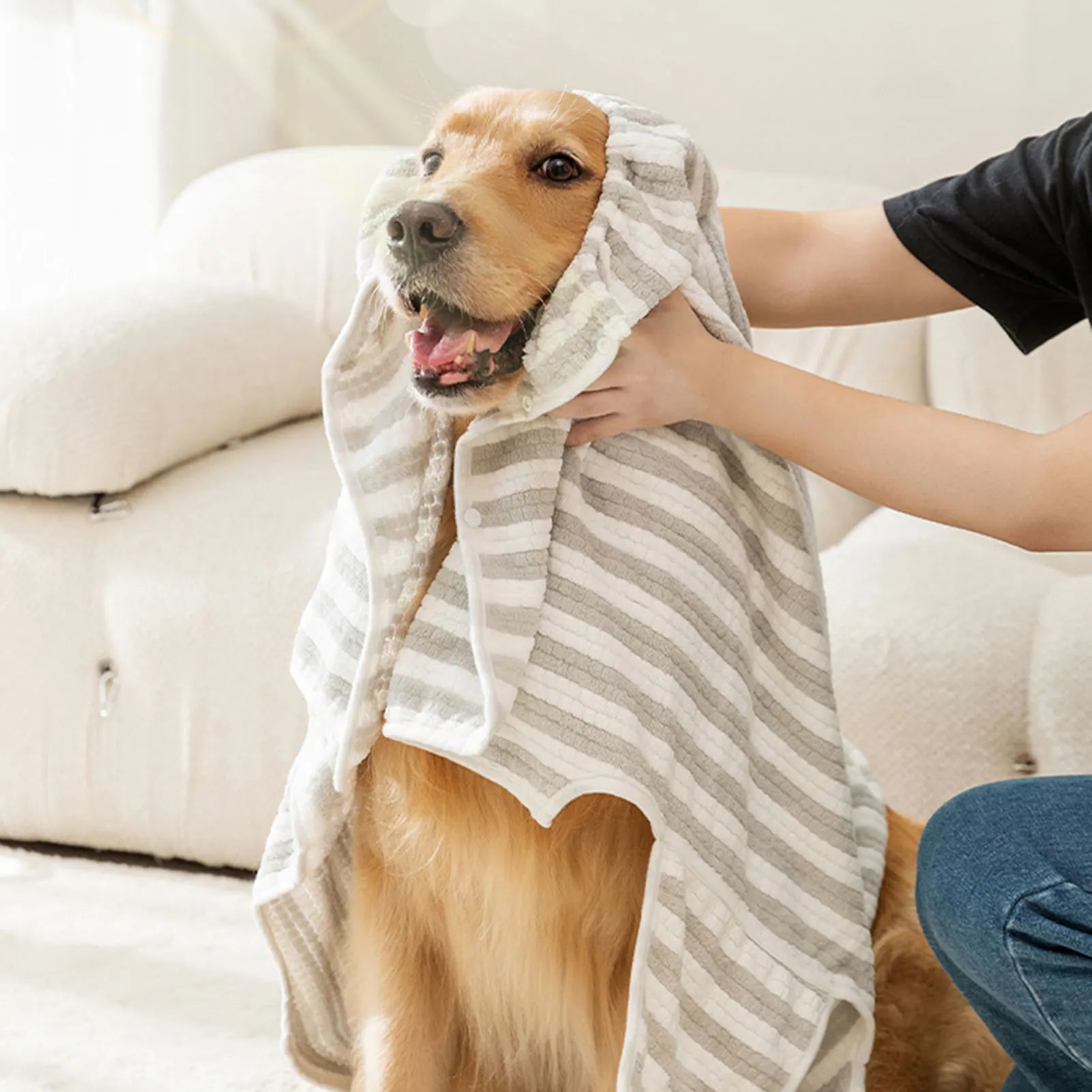 Serviette de bain absorbante pour chien Oscar et Plume