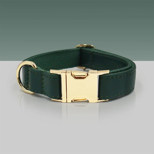 Ensemble Collier en cuir durable personnalisable, laisse et distributeur de sac pour chien Oscar et Plume collar / XS