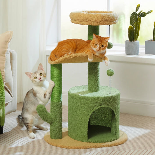 Arbre À Chats Avec Perchoir Incurvé Et Grattoir