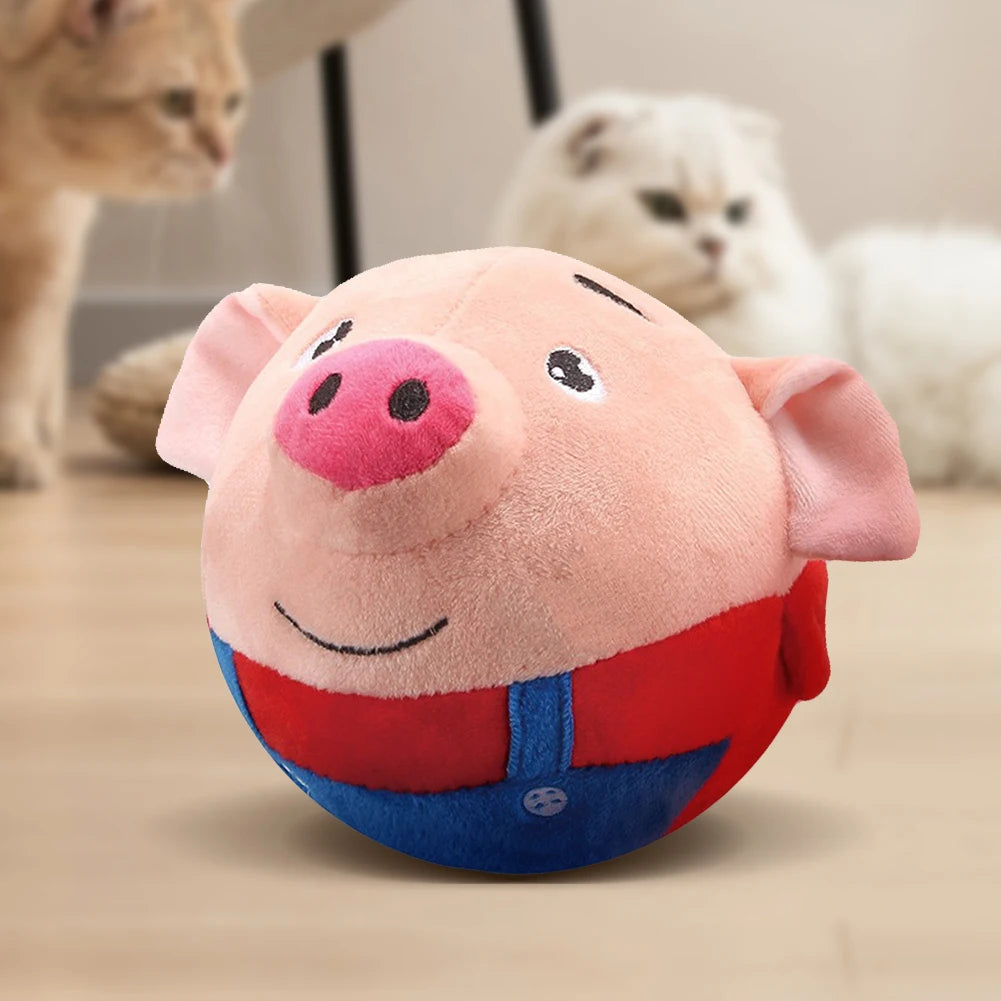 Jouet en peluche interactif pour chien et chat Oscar et Plume Cochon Rouge