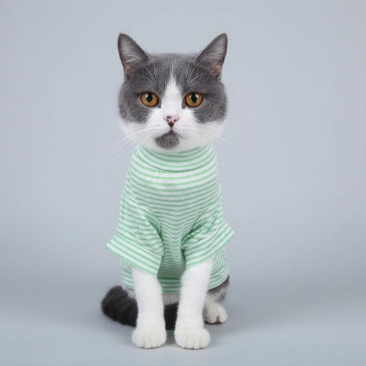 T-shirt Rayé Confortable Et Elégant Pour Chat