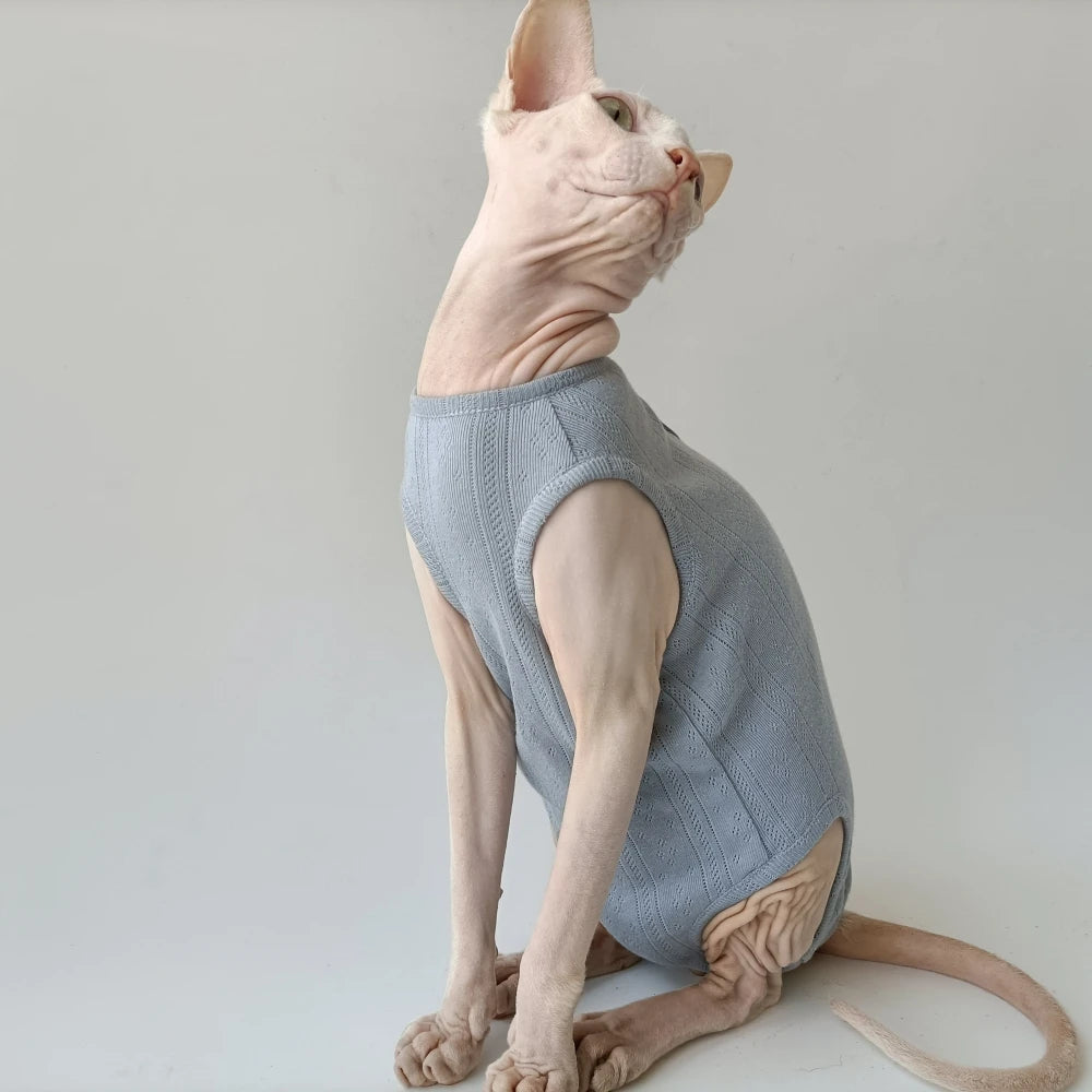 T-Shirt  Été Pour Chat Sphynx  En Coton
