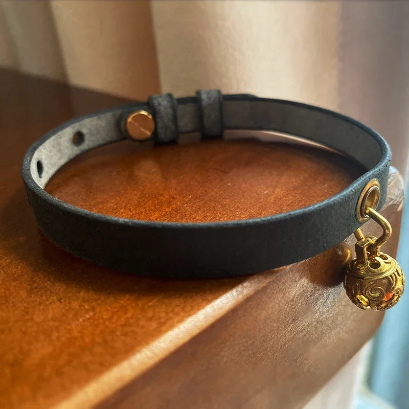 Collier à Clochette En Cuir  Pour Chat