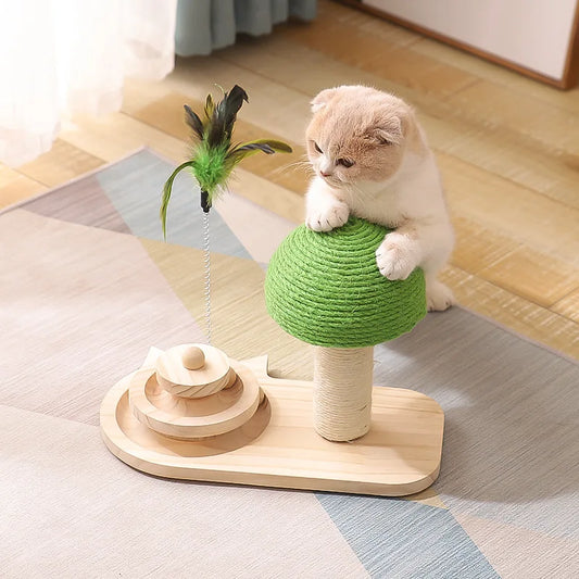 Ensemble jouet bois et sisal pour chat