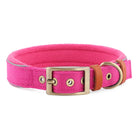 Collier chien réglable en coton rose avec boucle en métal pour un confort optimal