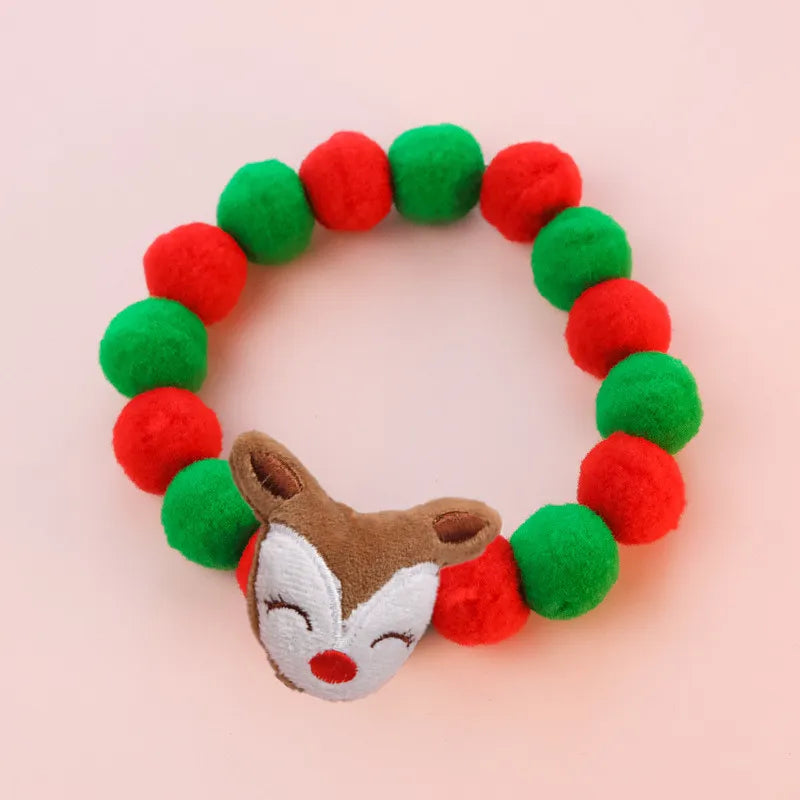 Collier De Noël En Boule De Peluche Pour Chat Et Chien