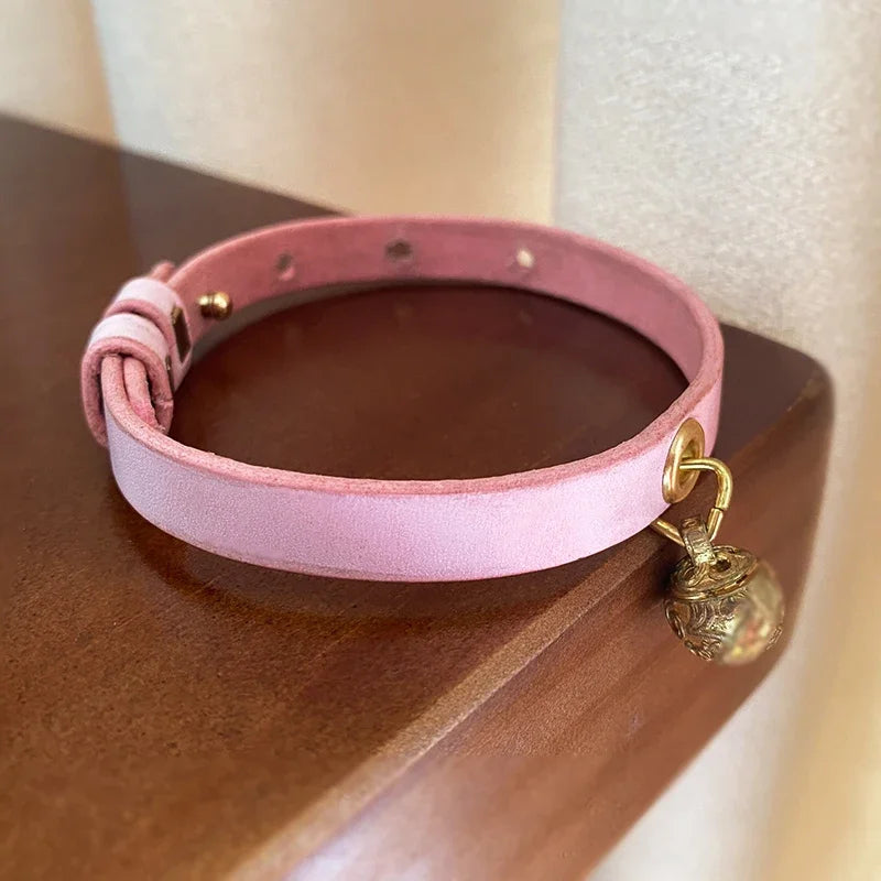 Collier à Clochette En Cuir  Pour Chat