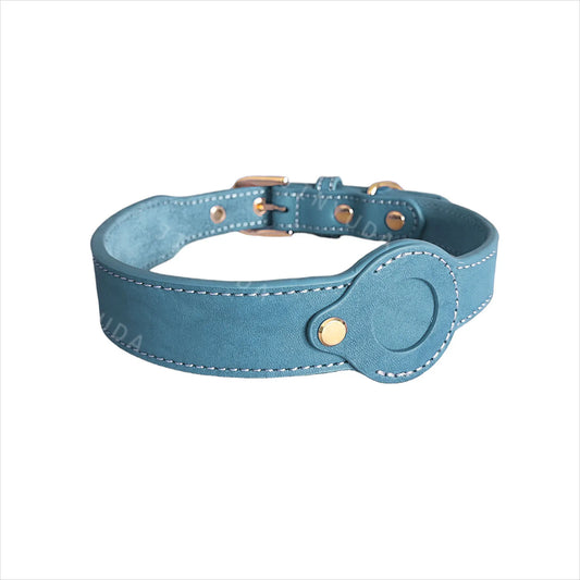 Collier Pour Chien AirTag En Cuir Véritable