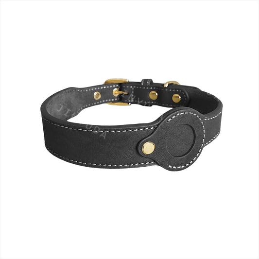 Collier Pour Chien AirTag En Cuir Véritable