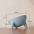 Cargar la imagen en la vista de la galería, Gamelle Surélevée Inclinée Antidérapante Pour Chat Et Petit Chien, dimensions 14,5 cm et 9,4 cm, inclinaison 15°.

