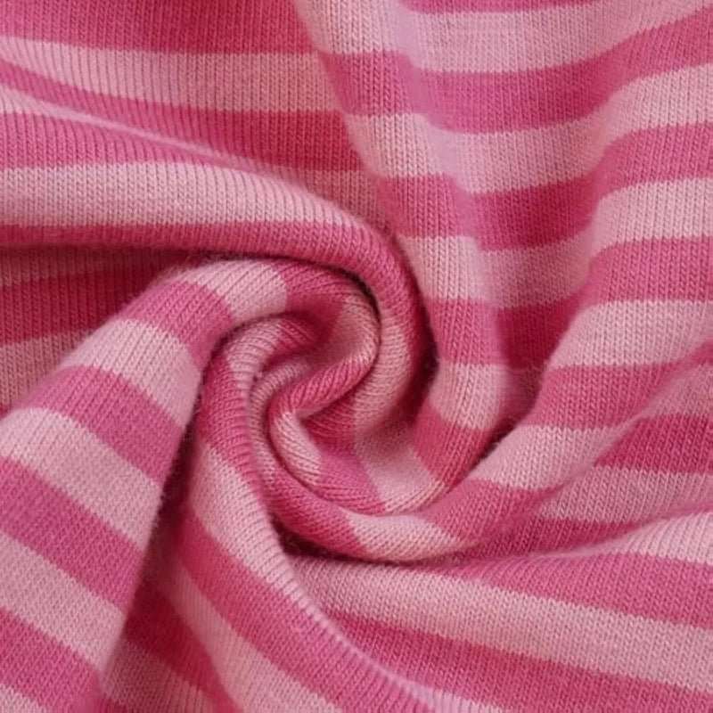 Tissu doux rayé rose pour t-shirt post opératoire chien de la marque Oscar et Plume