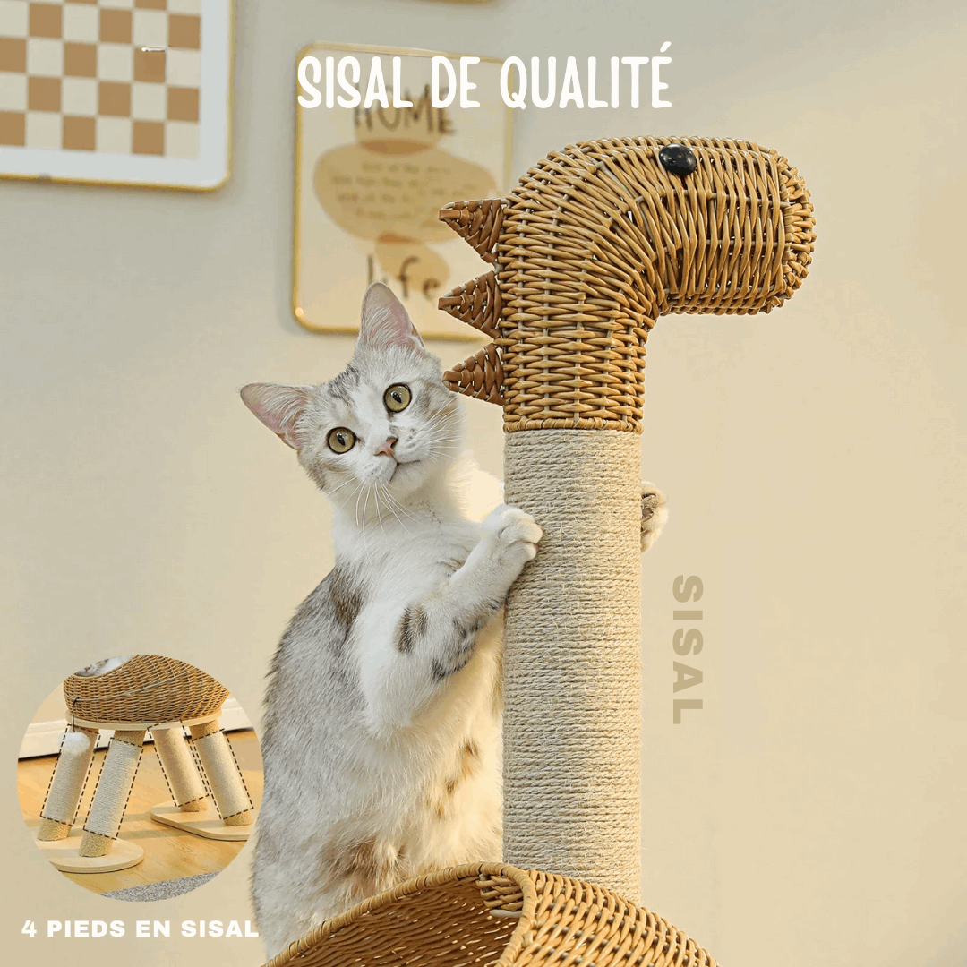 Collier décoratif pour arbre à chat avec motifs brodés colorés, idéal pour le style des animaux