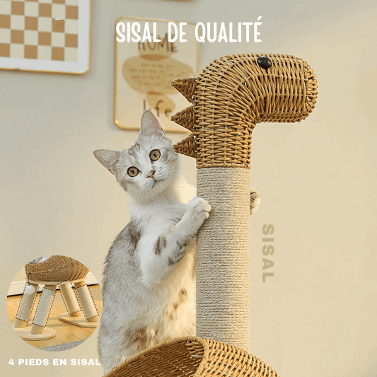 Collier décoratif pour arbre à chat avec motifs brodés colorés, idéal pour le style des animaux