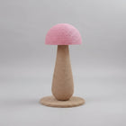 Arbre à chat design Oscar et Plume en forme de champignon avec corde naturelle et tête rose