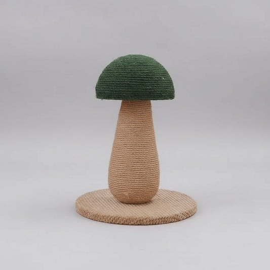 Arbre à chat design Oscar et Plume en forme de champignon avec corde naturelle pour griffer